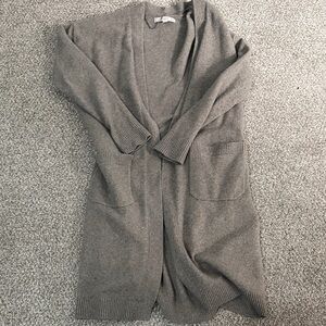 Brown Open Front Cardigan Sweater